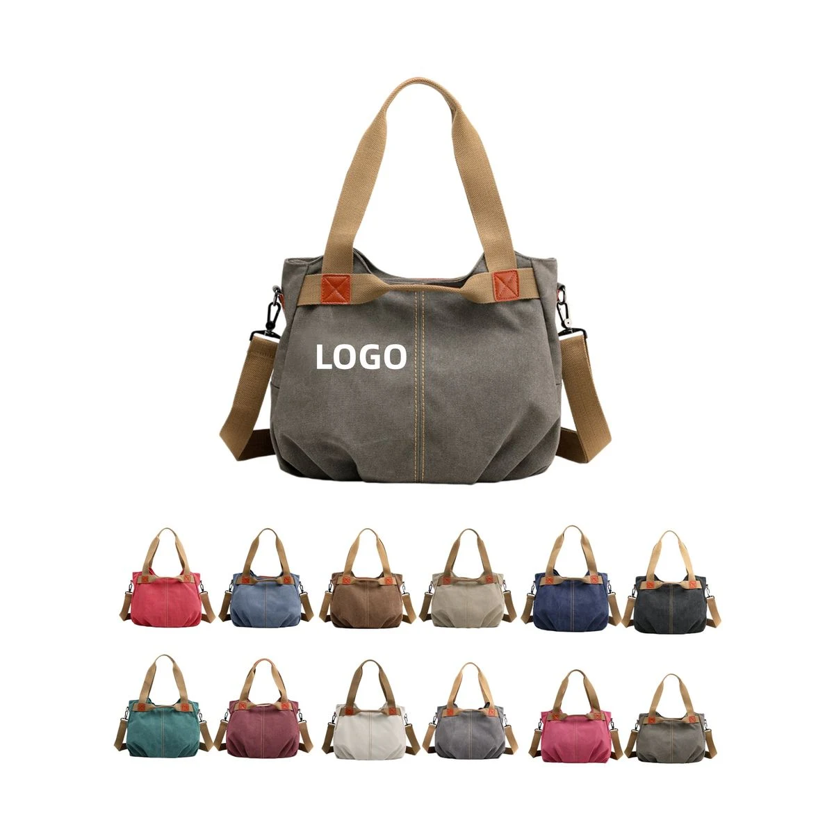 High-Quality Canvas Polyester Tote Bag, custom tote bag with logo imprint 1