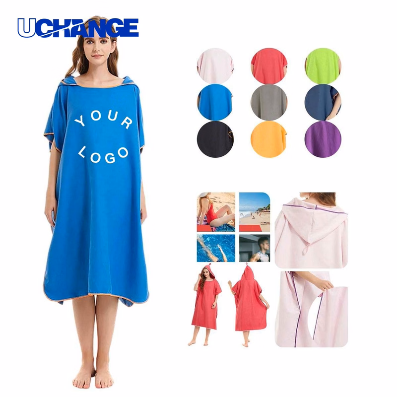 Solid Color Adult Poncho with Snap Button for Rain Protection