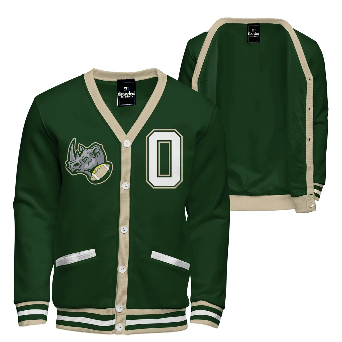 Fleece Varsity Cardigan With No Lining 1