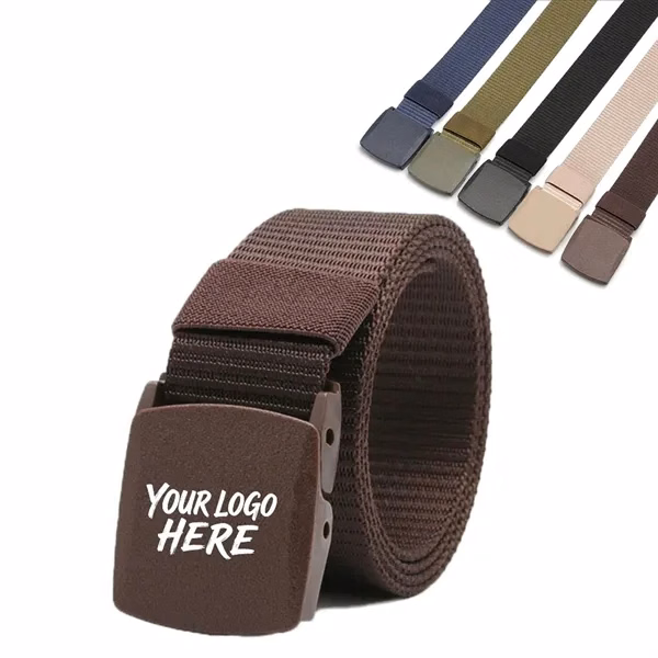 Custom Adjustable Canvas No-Hole Buckle Belt — Metal-Free Outdoor Accessory