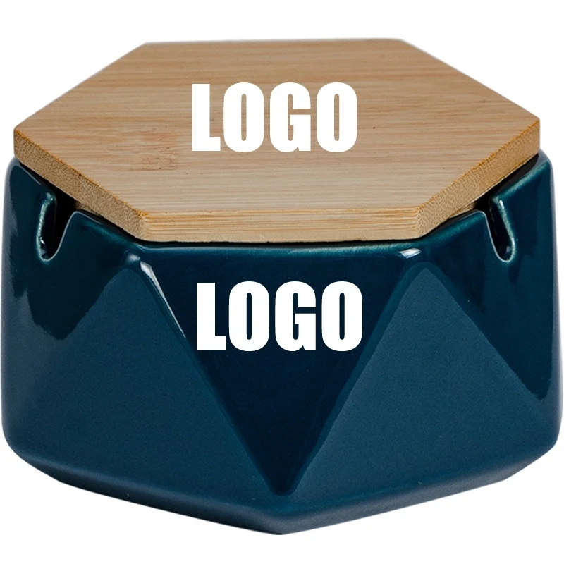 Custom Handmade Ceramic Ashtray With Bamboo Lid 1