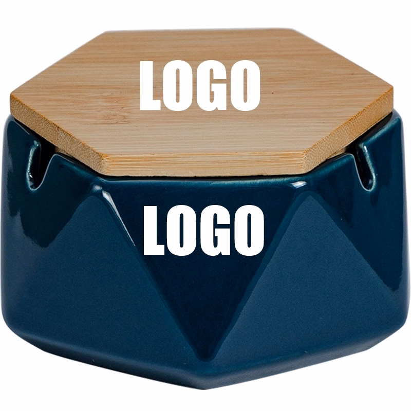 Custom Handmade Ceramic Ashtray With Bamboo Lid