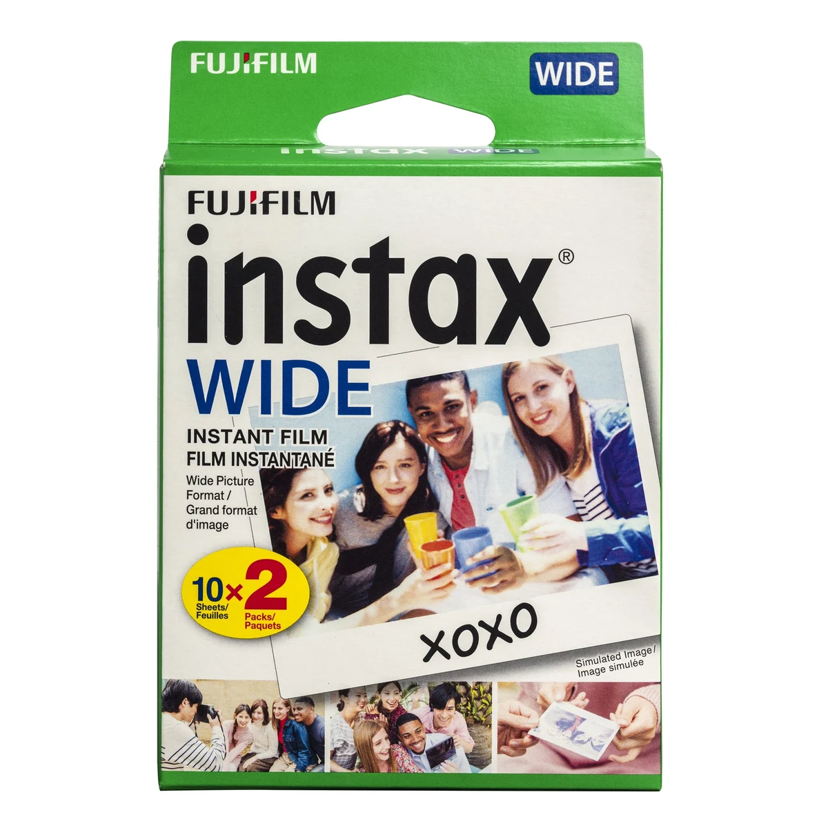 Fujifilm instax Wide Instant Film, 20 Exposures, White, New Packaging 1