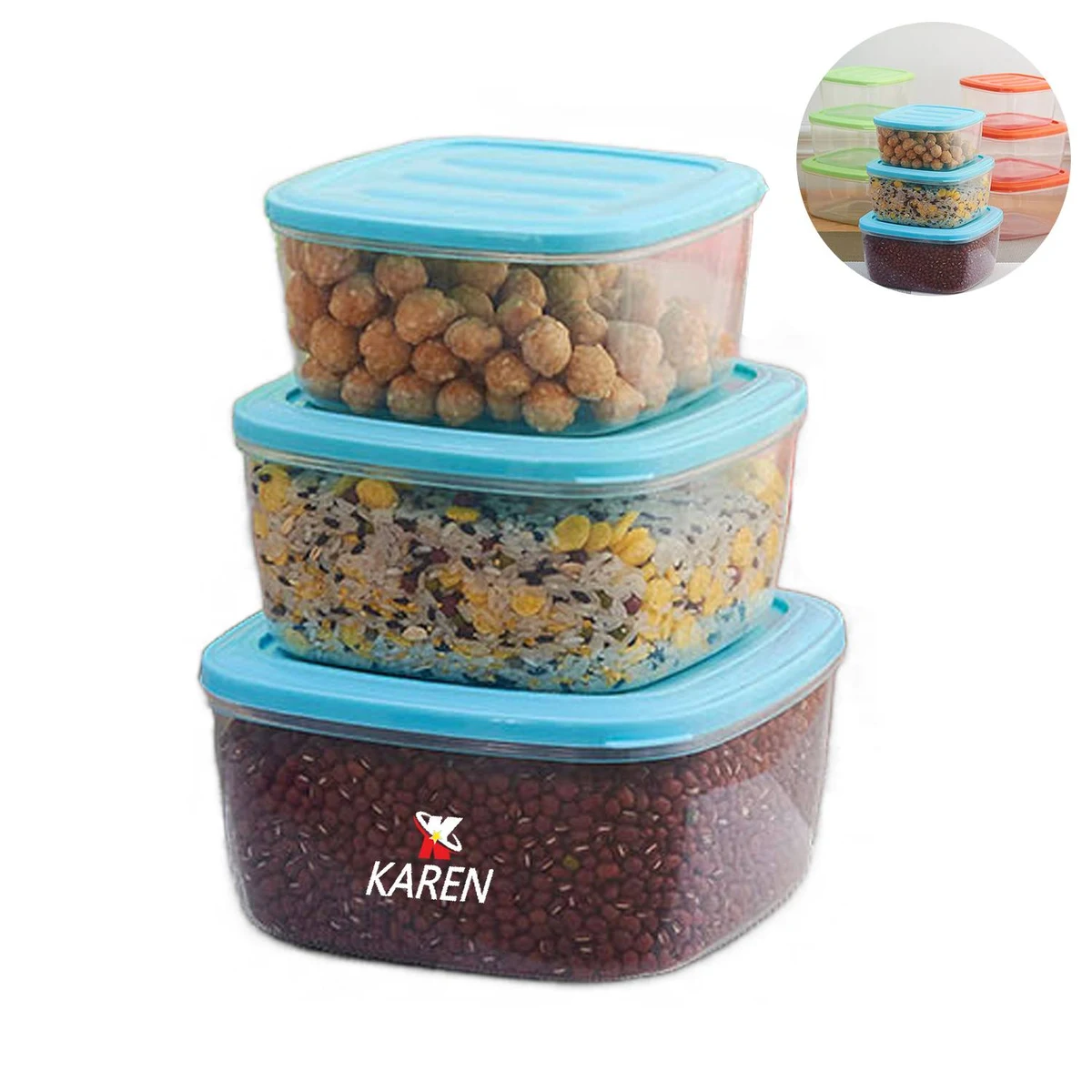 Plastic Lids Stackable Transparent Food Storage Box 1