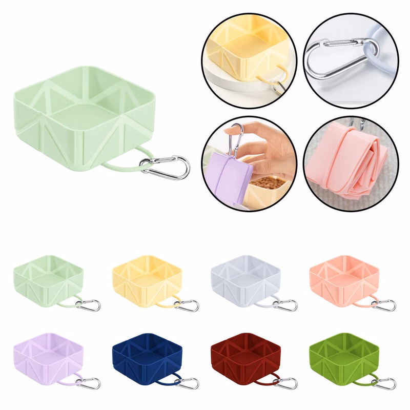 Square Collapsible Silicone Pet Bowl