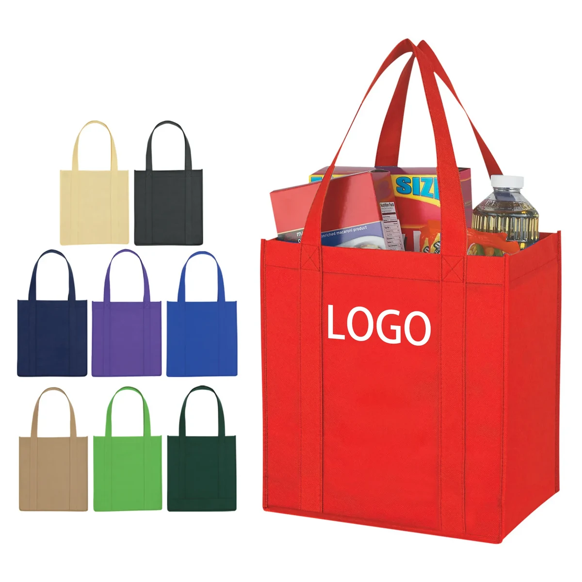 MOQ 50 Reinforced Non Woven Tote Bag Reusable Shopping 1