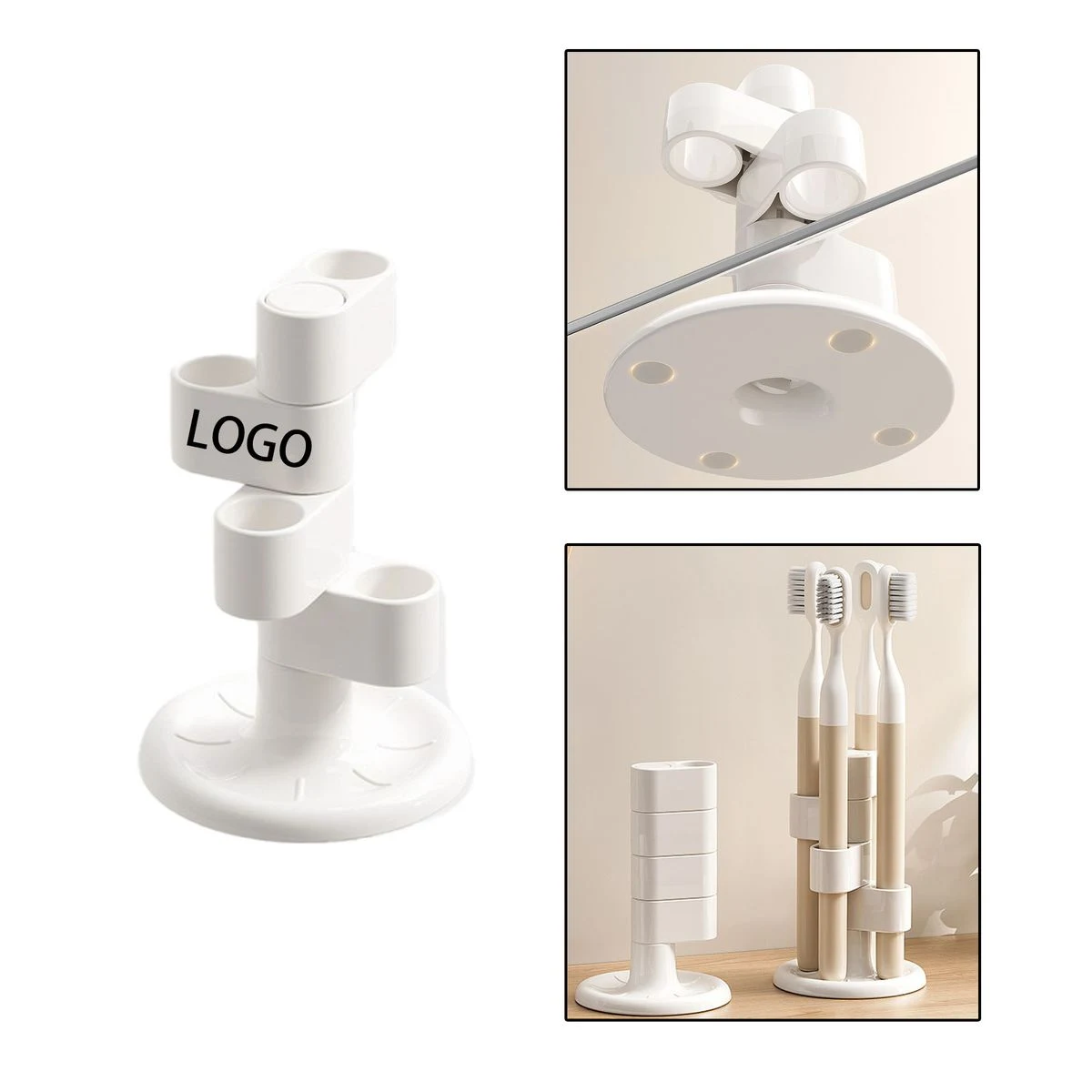 Multi Slot Rotating Toothbrush Rack 1