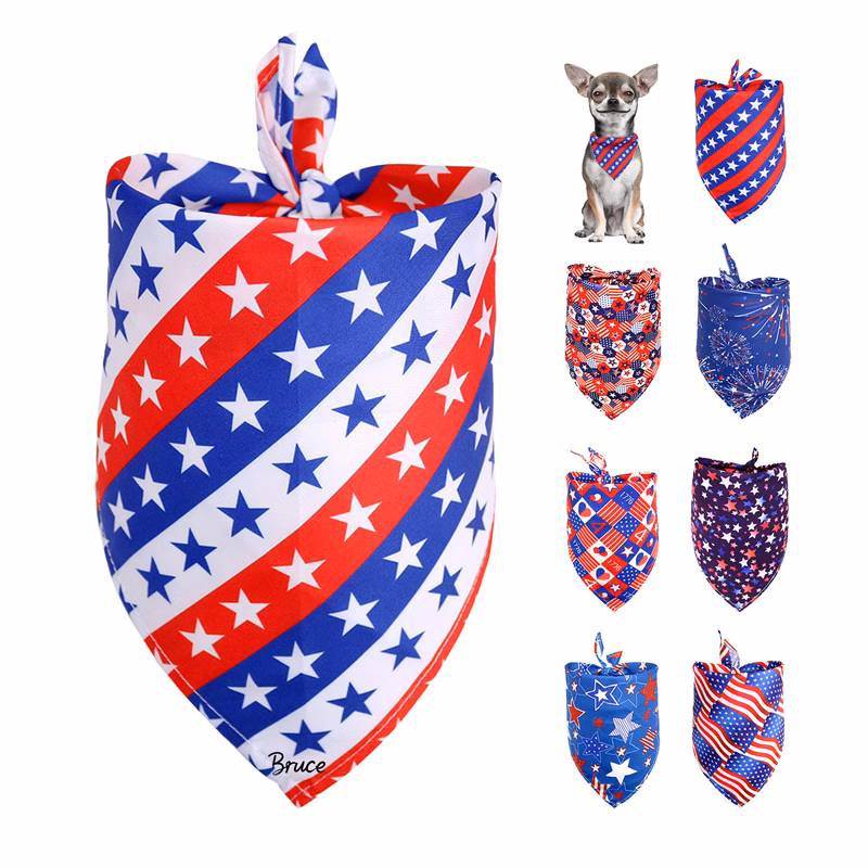 Polyester Patriotic Triangle Dog Bandana