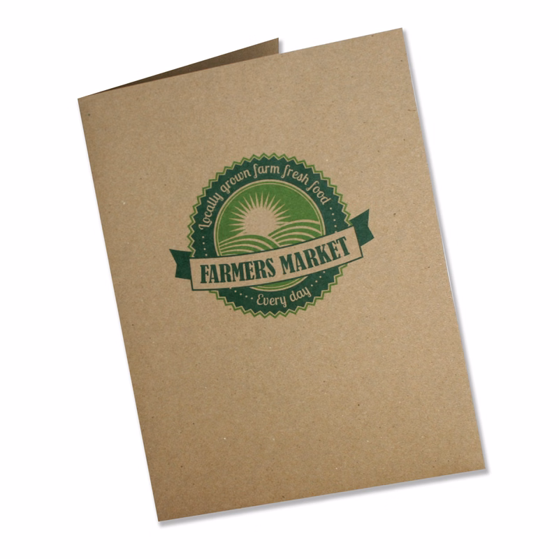 Quick Ship Recycled Pocket Folder Printed with Two Color Imprint