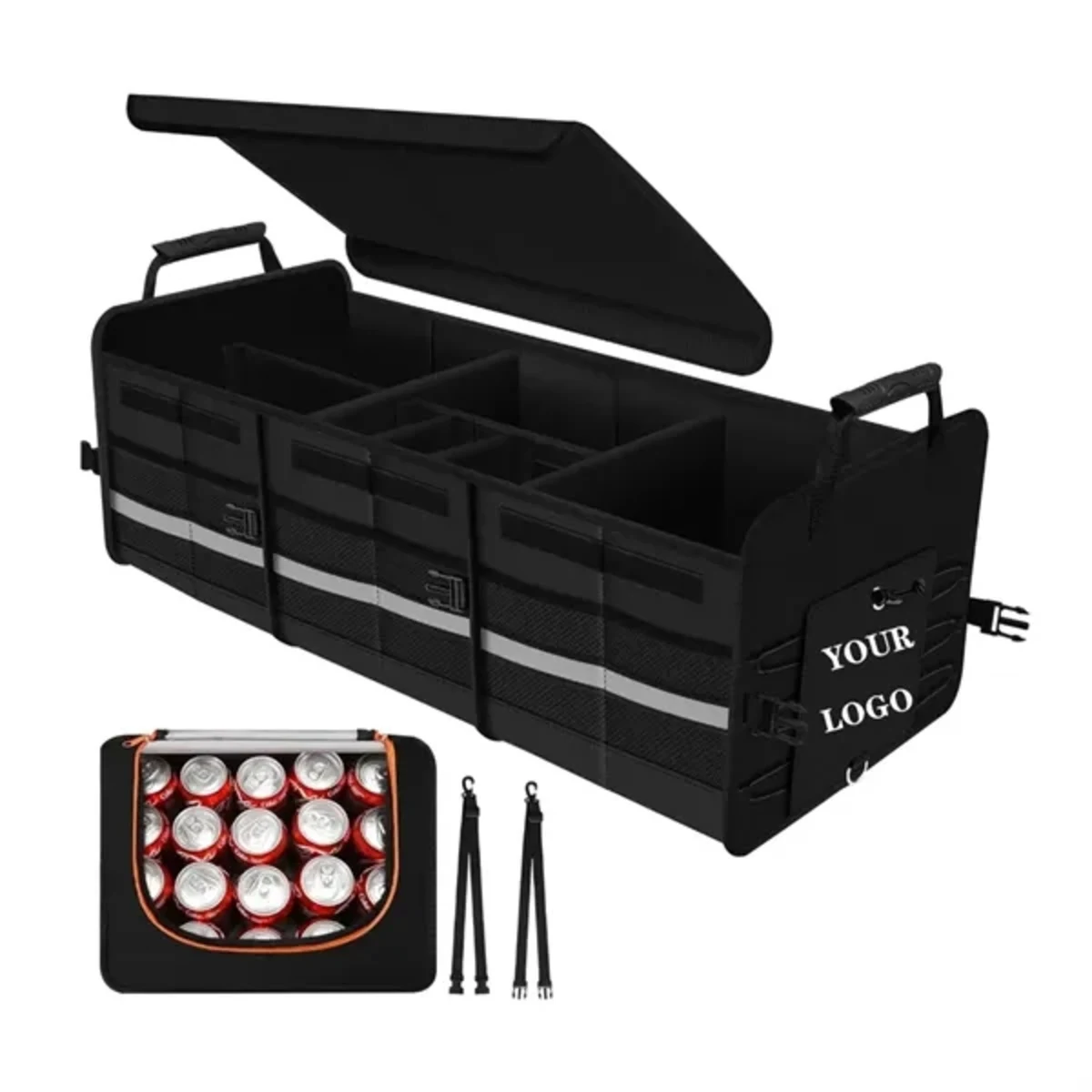 Expandable Car Storage Box with Cooler Bag
1