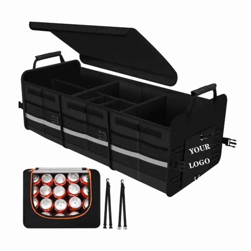 Expandable Car Storage Box with Cooler Bag
