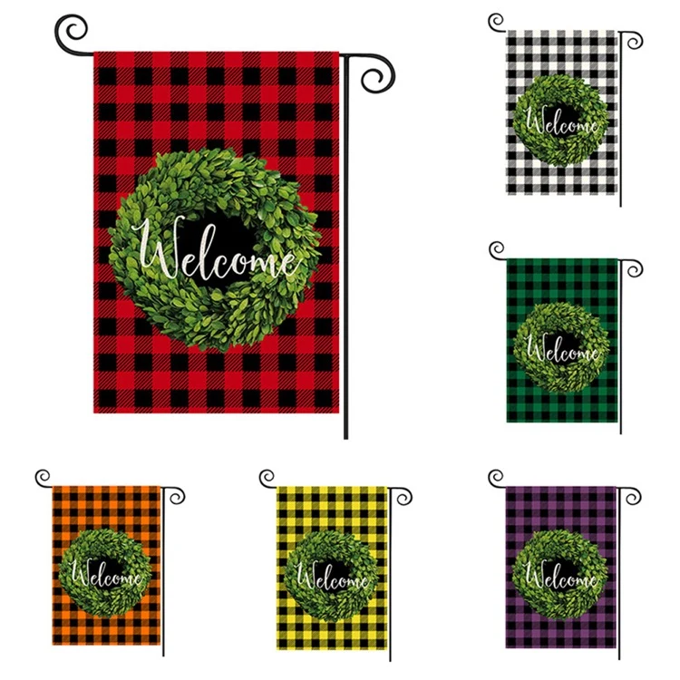 Double linen Christmas garden flag 1