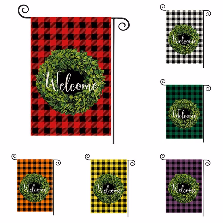 Double linen Christmas garden flag