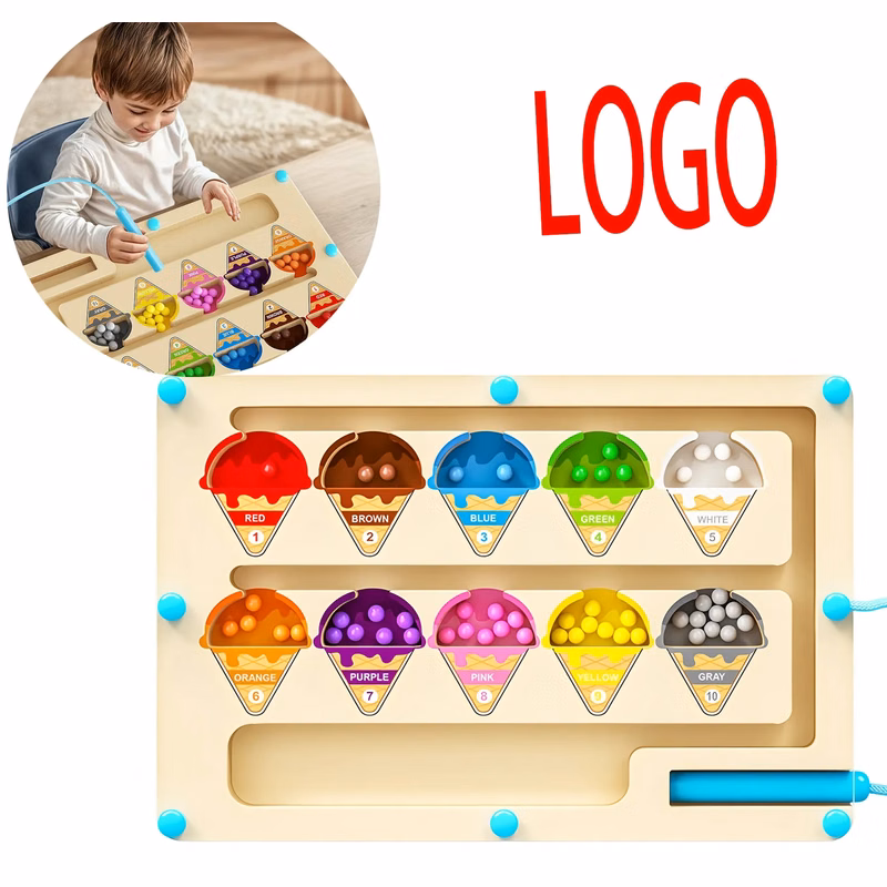 Wooden Magnetic Counting Maze Learning Board