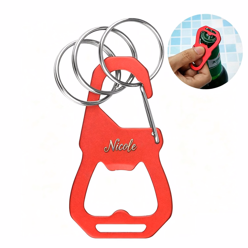 3 Keyring Carabiner Aluminum Alloy Bottle Opener
