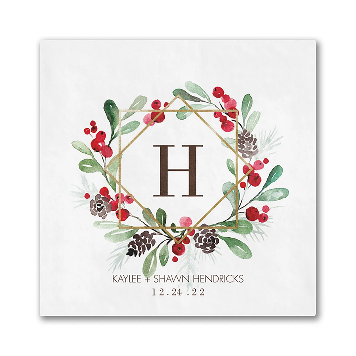 Holiday Greenery Beverage Ooh La Color Napkin 1
