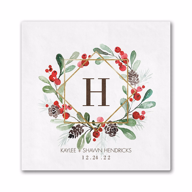 Holiday Greenery Beverage Ooh La Color Napkin
