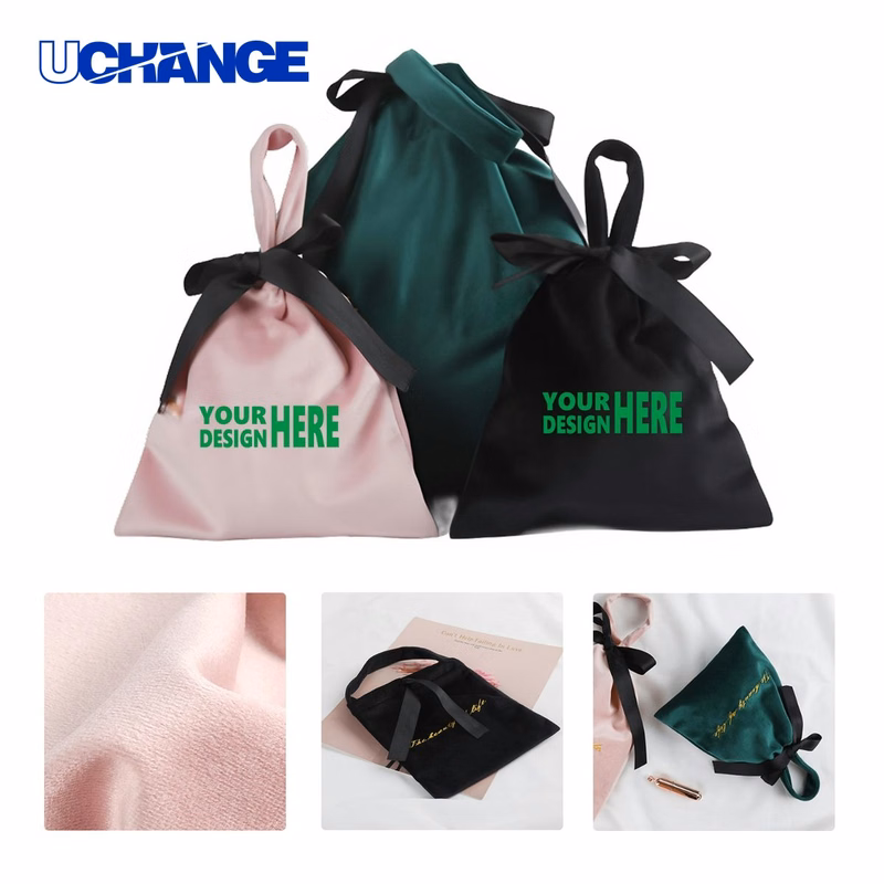 Nordic Velvet Drawstring Tote Bag