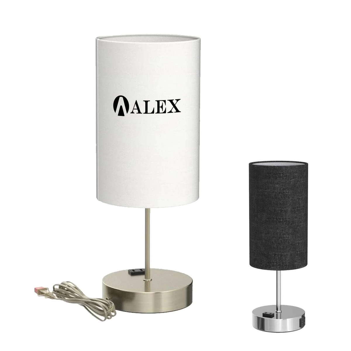 Dimmable Touch LED Table Lamp with USB Ports and Outlet 1