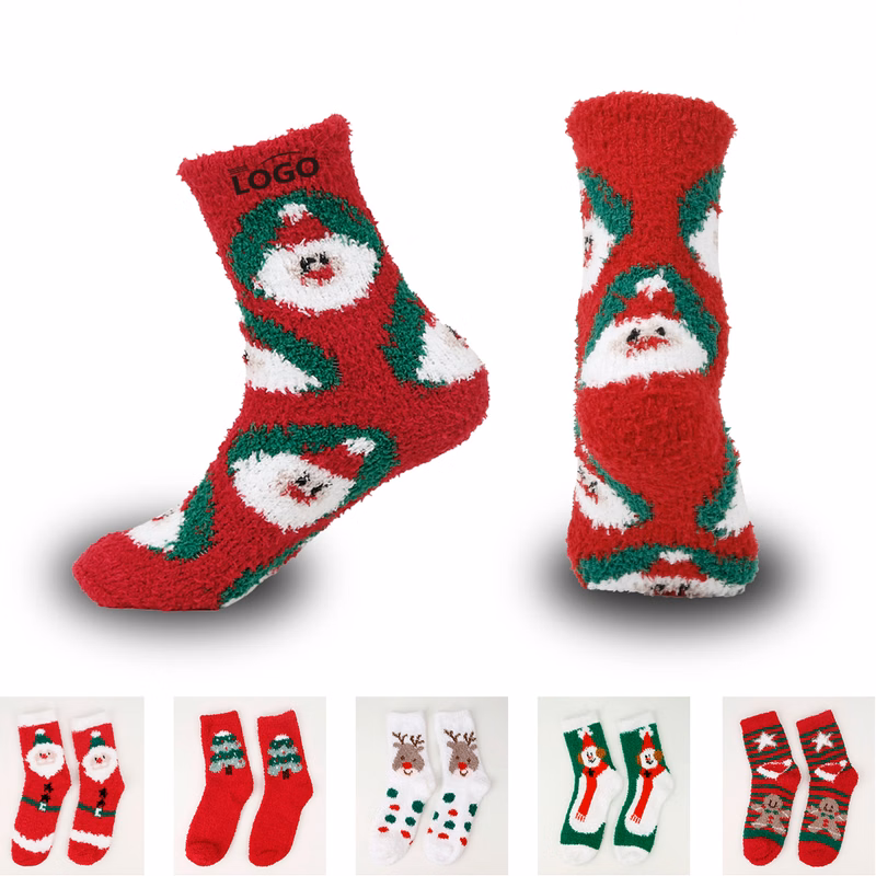 Christmas Socks Fuzzy Feet Socks