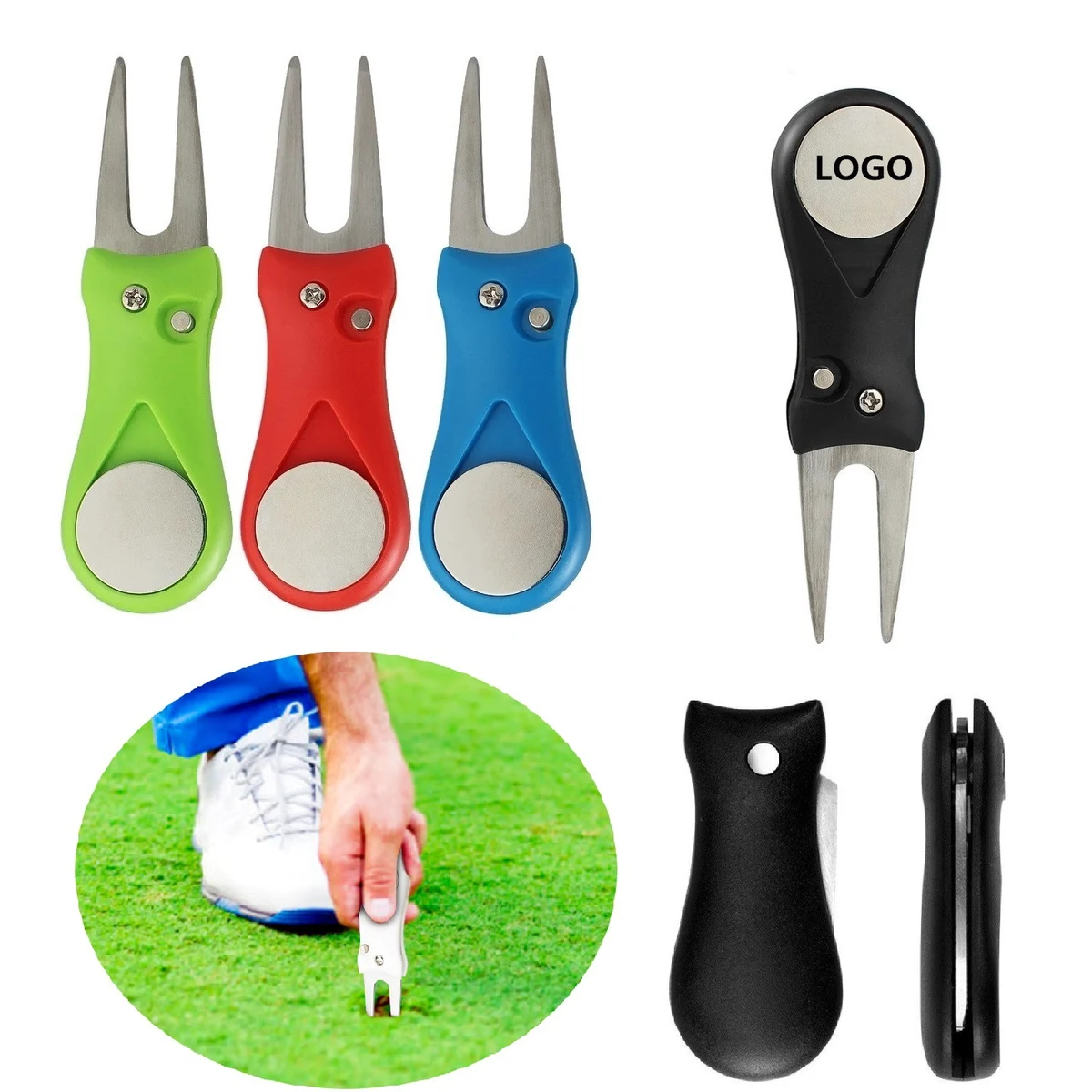 Custom Golf Divot Repair Fork With Ball Marker 1