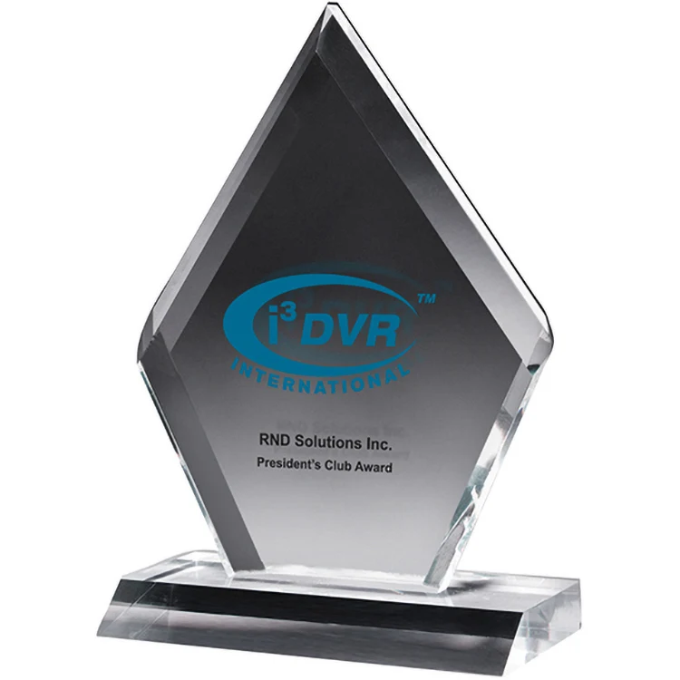 Zenith Diamond Multi Faceted Clear Acrylic Award (6"x 8 1/2"x 3/4") Screen-Printed Spot Colour 1