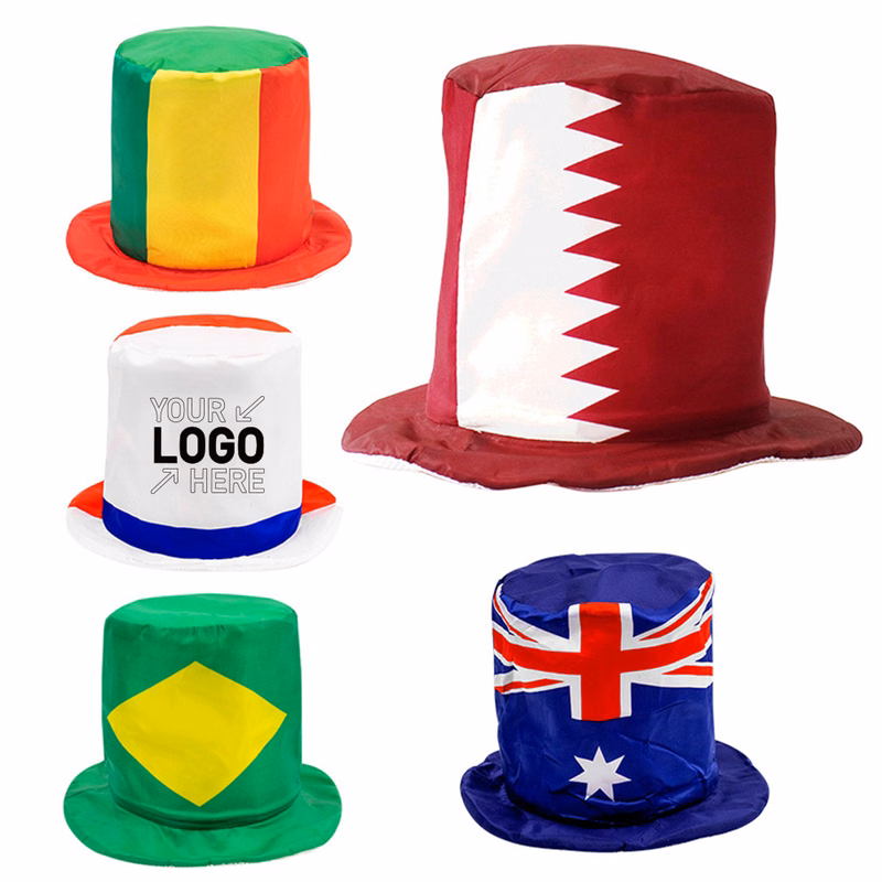Qatar World Cup National Flag Football Fans Customized Top Hat