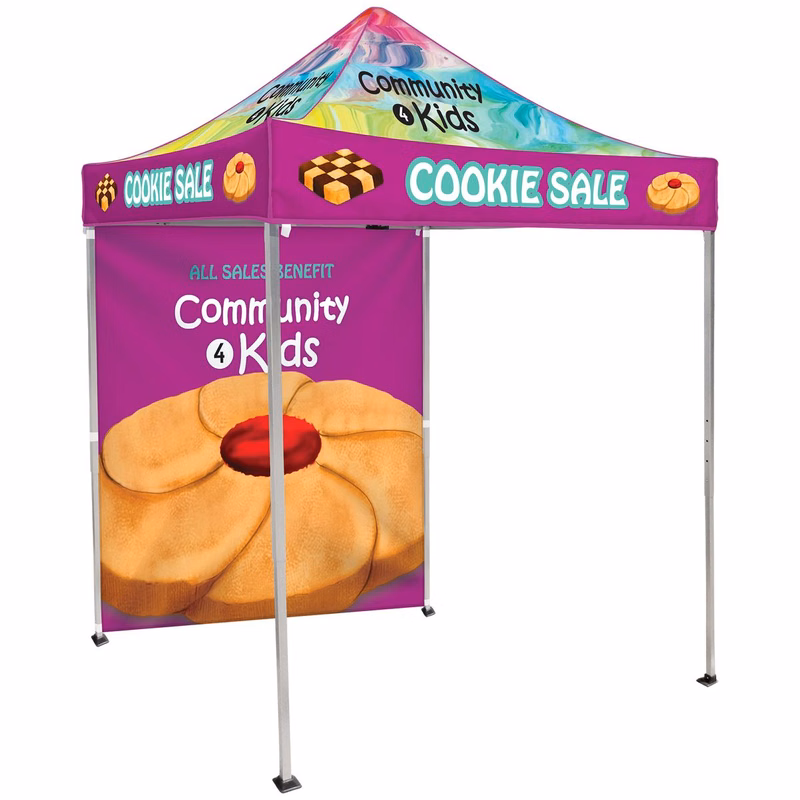 6.5' Square Canopy Tent with 1 Full Single Sided Wall