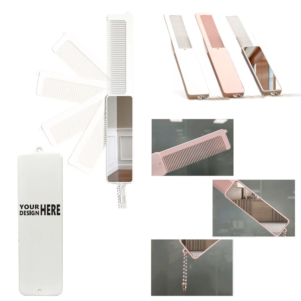 Portable Hanging Chain Comb with Mirror 1