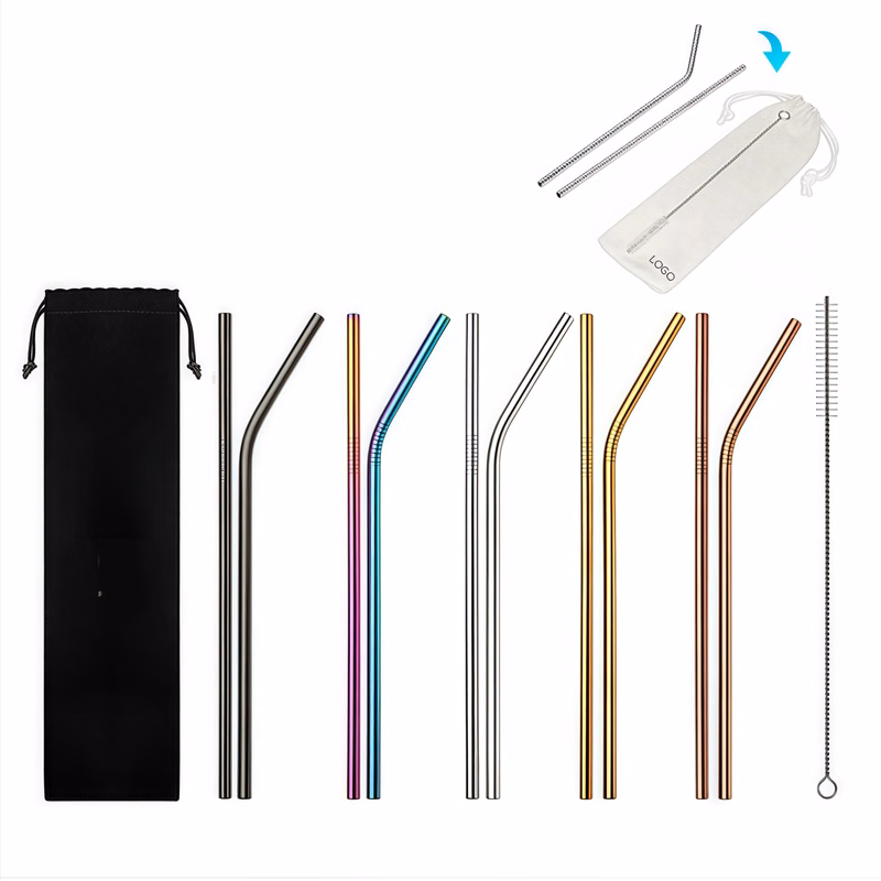 3 in 1 Reusable Stainless steel Drinking Straw Set