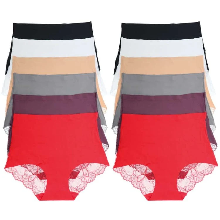 High-Rise Briefs with Lace Back Detail - Small-XL 1
