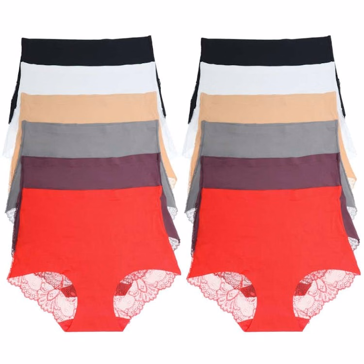 High-Rise Briefs with Lace Back Detail - Small-XL