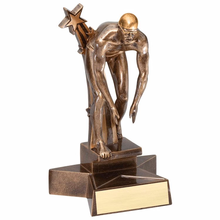 6 1/2" Tall Swimming Male Superstar Resin Award