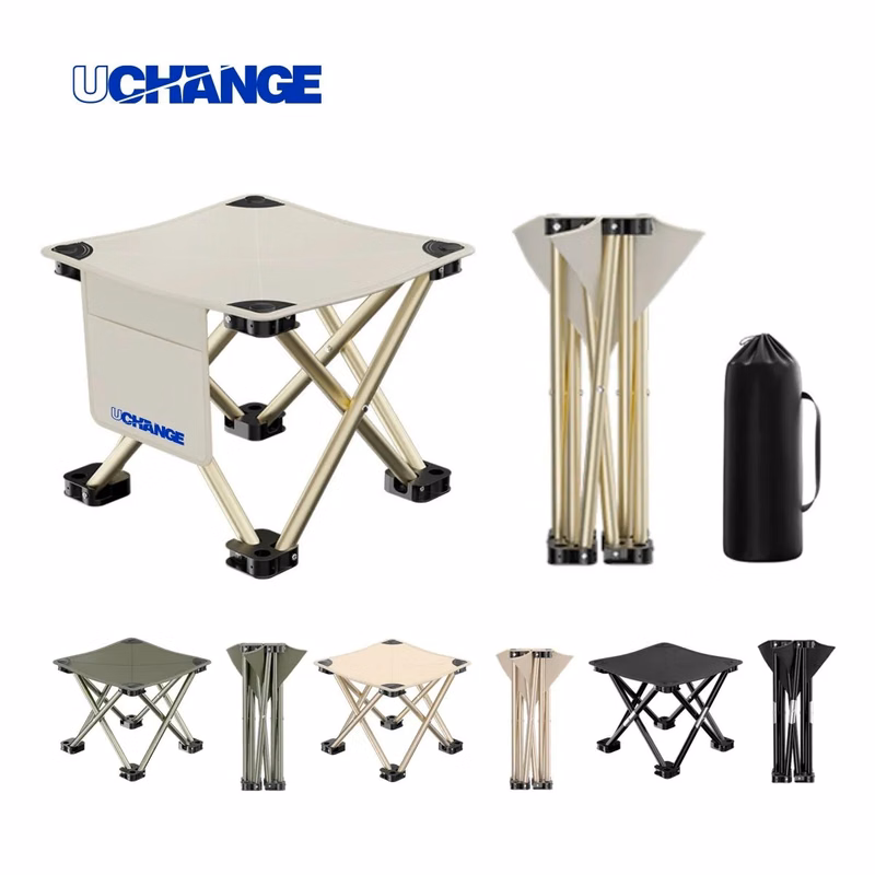 Foldable Outdoor Camping Chair With Pouch & Side Pocket