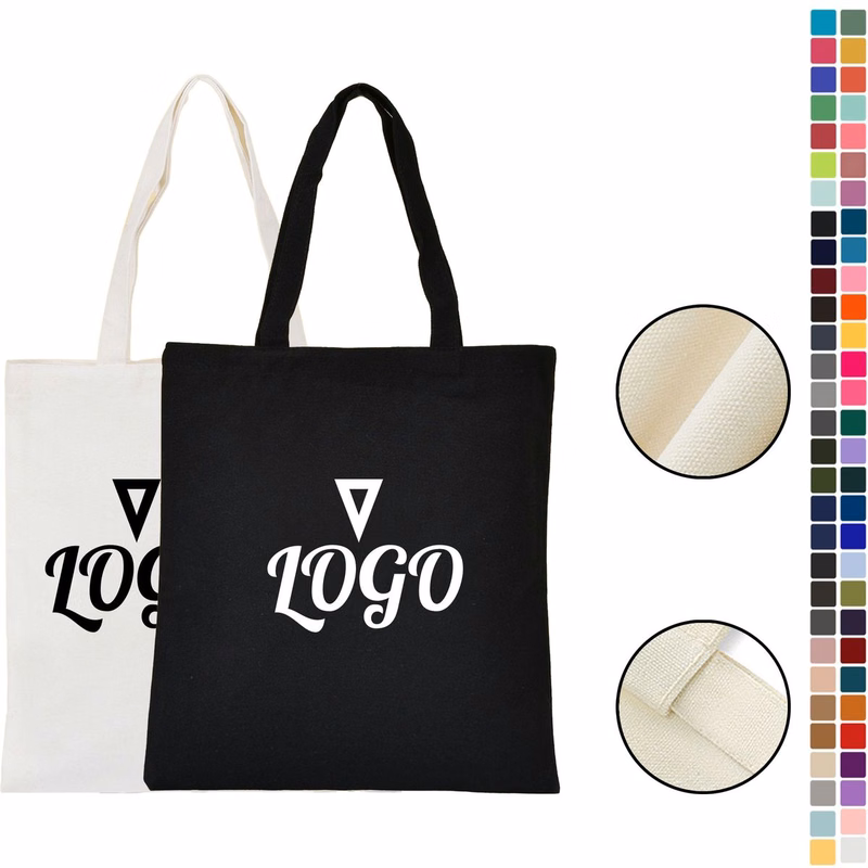 MOQ50 Full Color 14x16 Natural Canvas Tote Bag