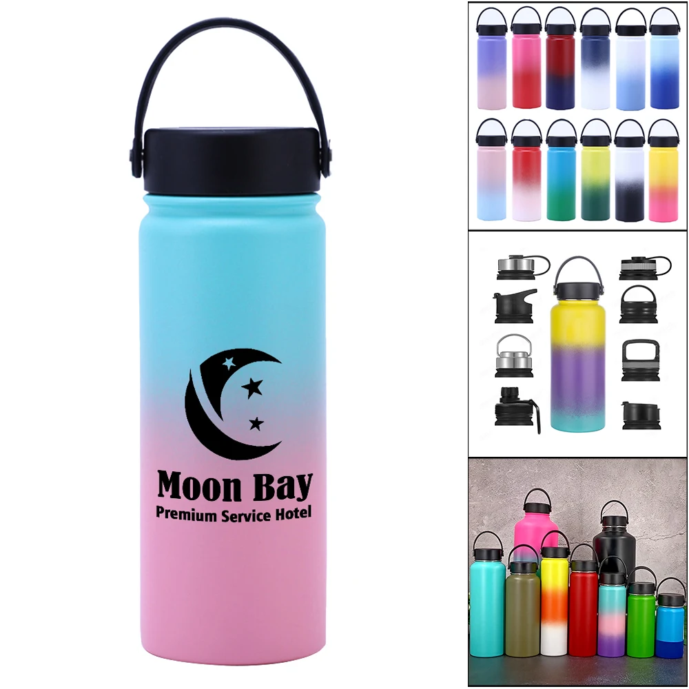 32 Oz Custom Gradient Color Hydro Flask Wide Mouth Bottle, custom water bottle with logo imprint 1