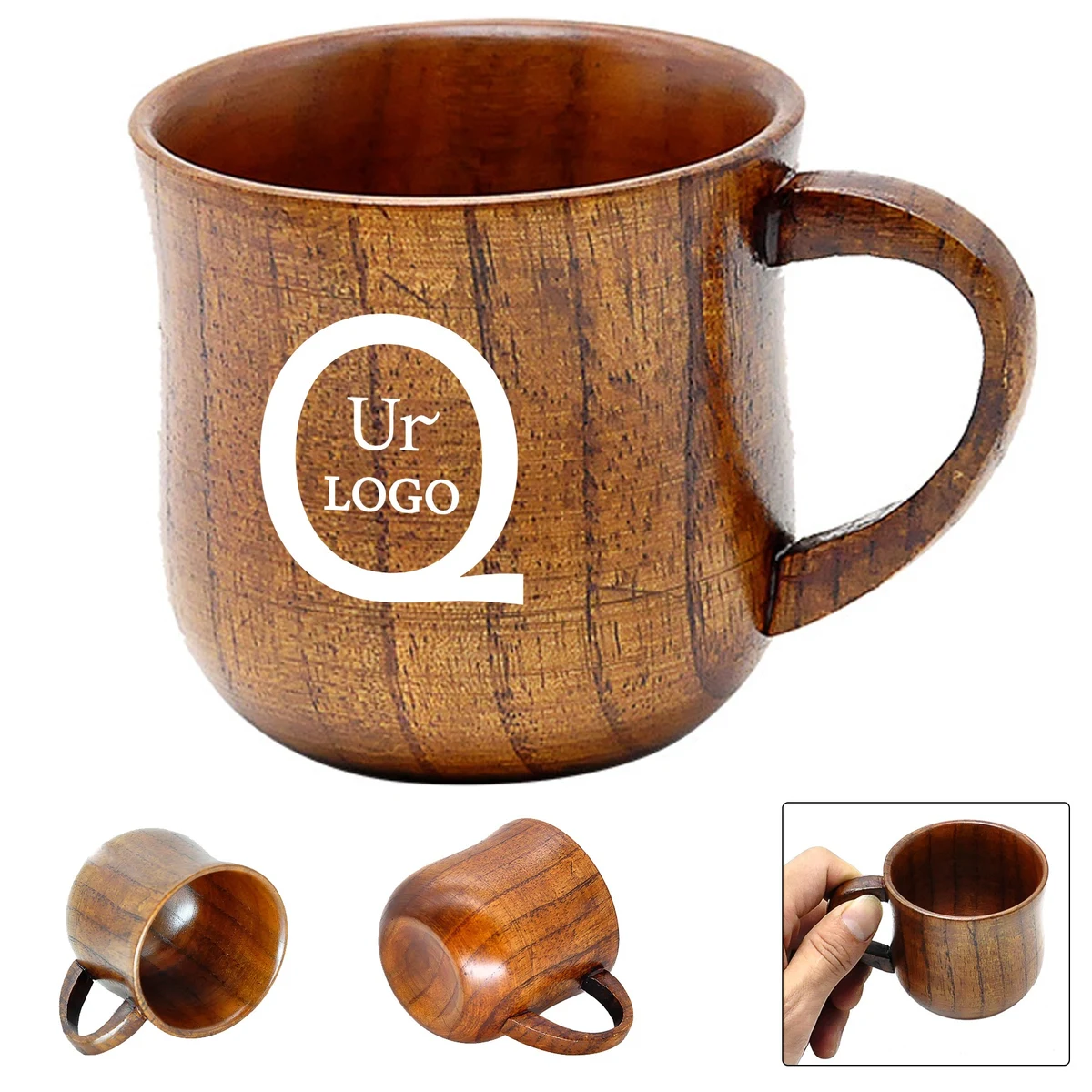 Wooden Tea Cup W/ Handle 1