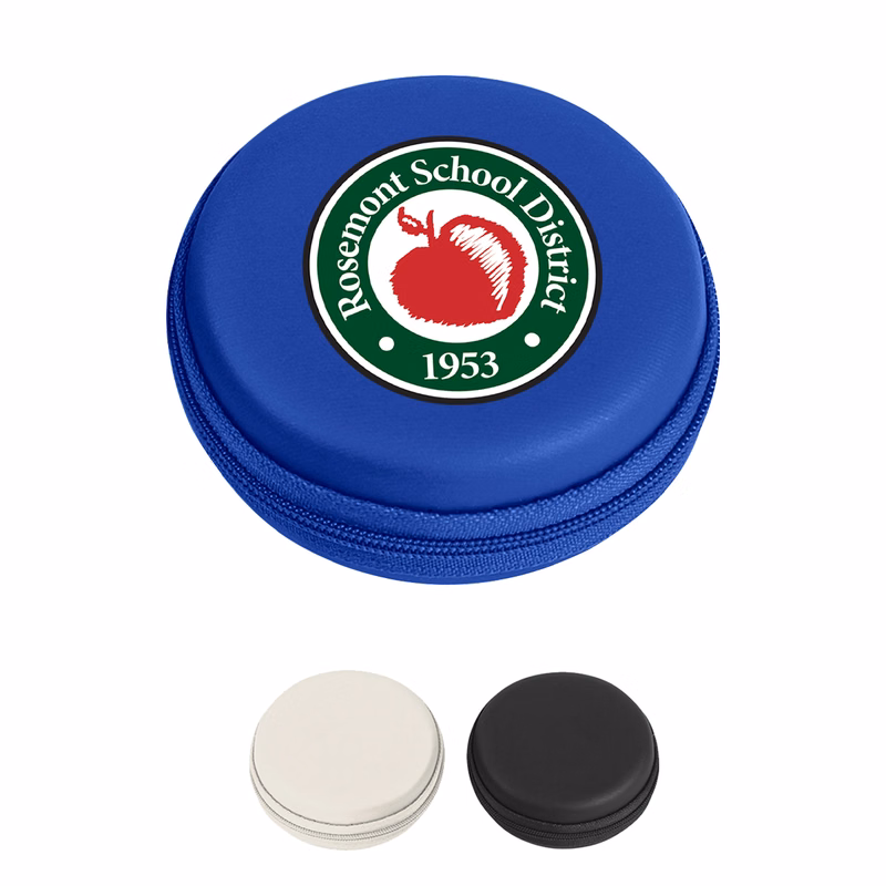 Round Zippered Electronics Travel Case