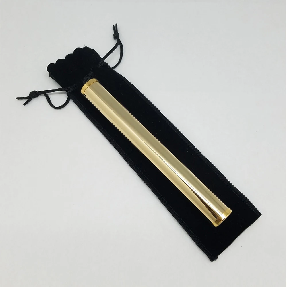 Gold Plated Kaleidoscope With Black Velveteen Pouch. 1