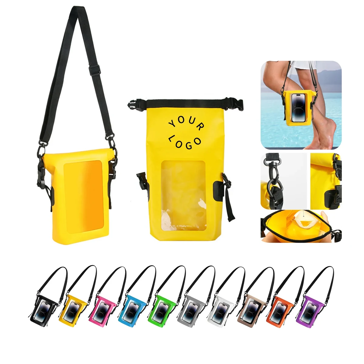 Waterproof Crossbody Bag with Phone Pocket 2L Capacity 1
