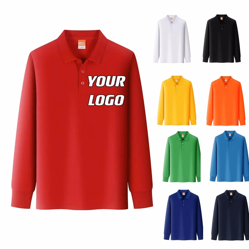 Custom Long-Sleeve Polo Shirts Sweatshirt Tops