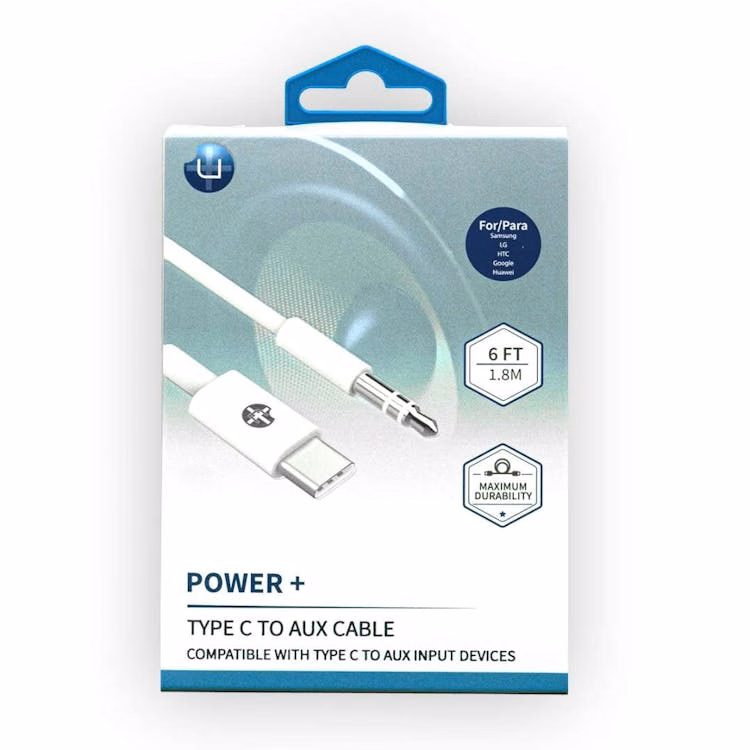 Type C to Aux Cables - White