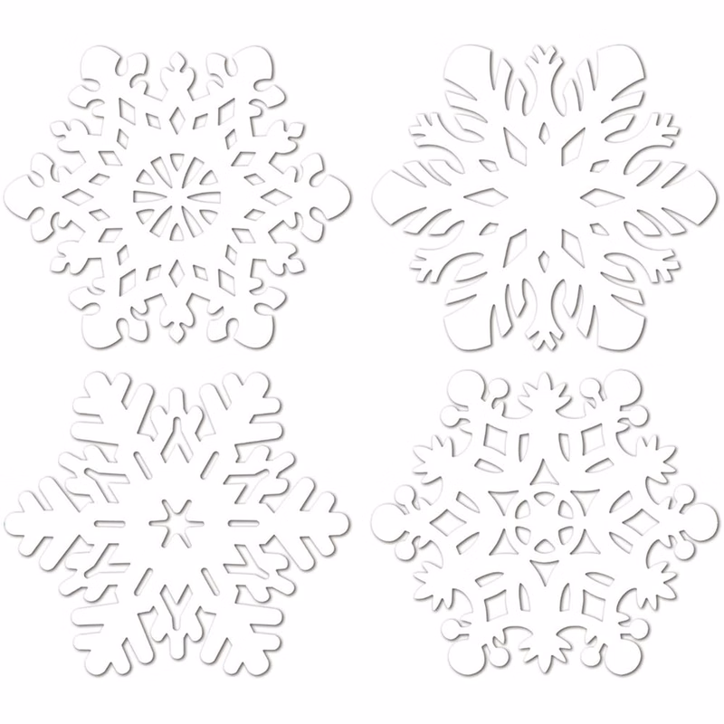 Snowflake Cutouts - White 14"-14.5"