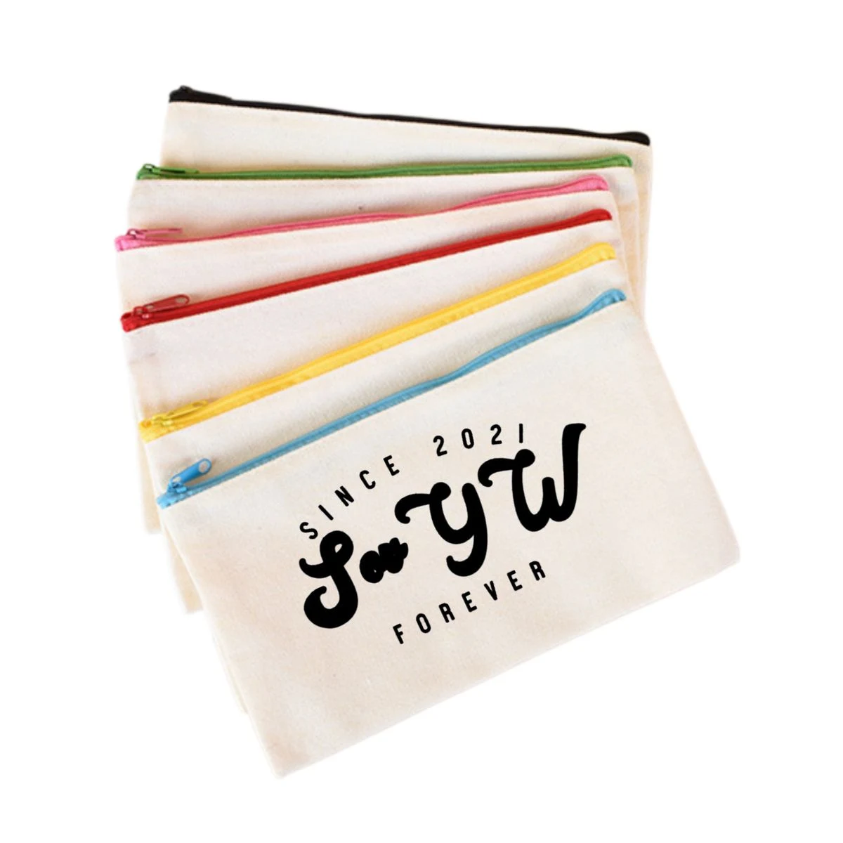 DIY Blank Canvas Zipper Cosmetic Pouch 1