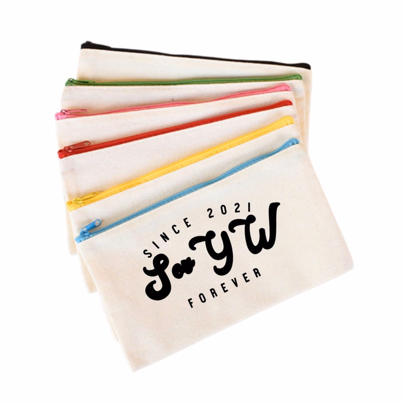 DIY Blank Canvas Zipper Cosmetic Pouch