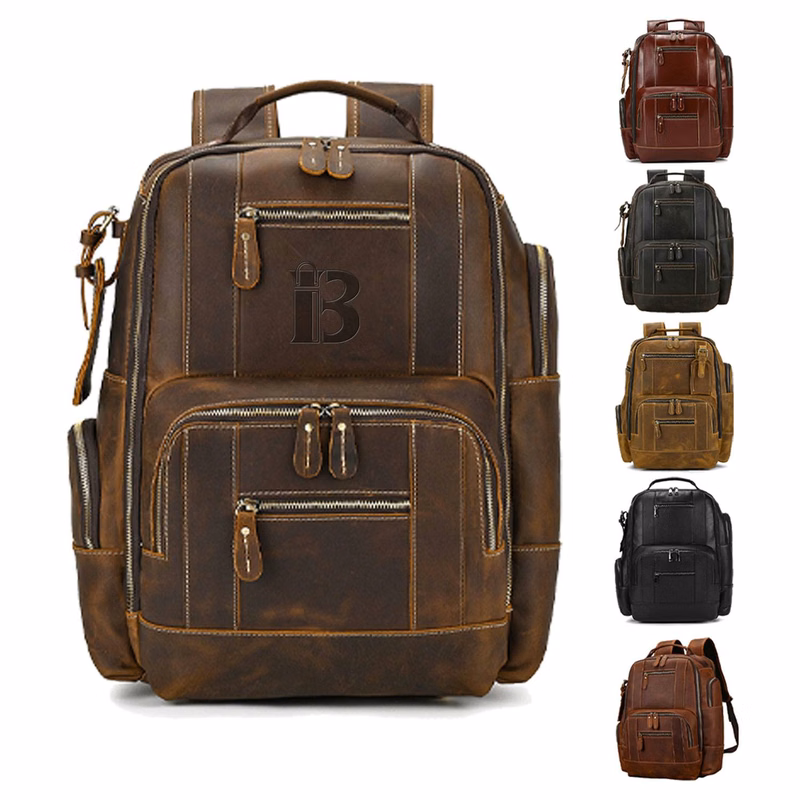 Large Capacity Leather Travel Retro Men's Backpack