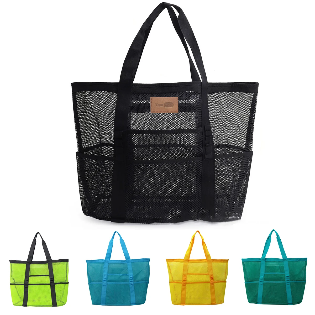 nylon Mesh portable beach tote bag with large capacity 1