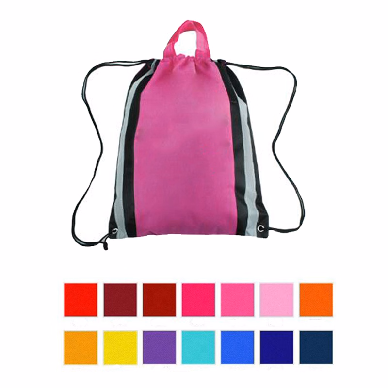 Reflective Safety Drawstring Backpack with Handle