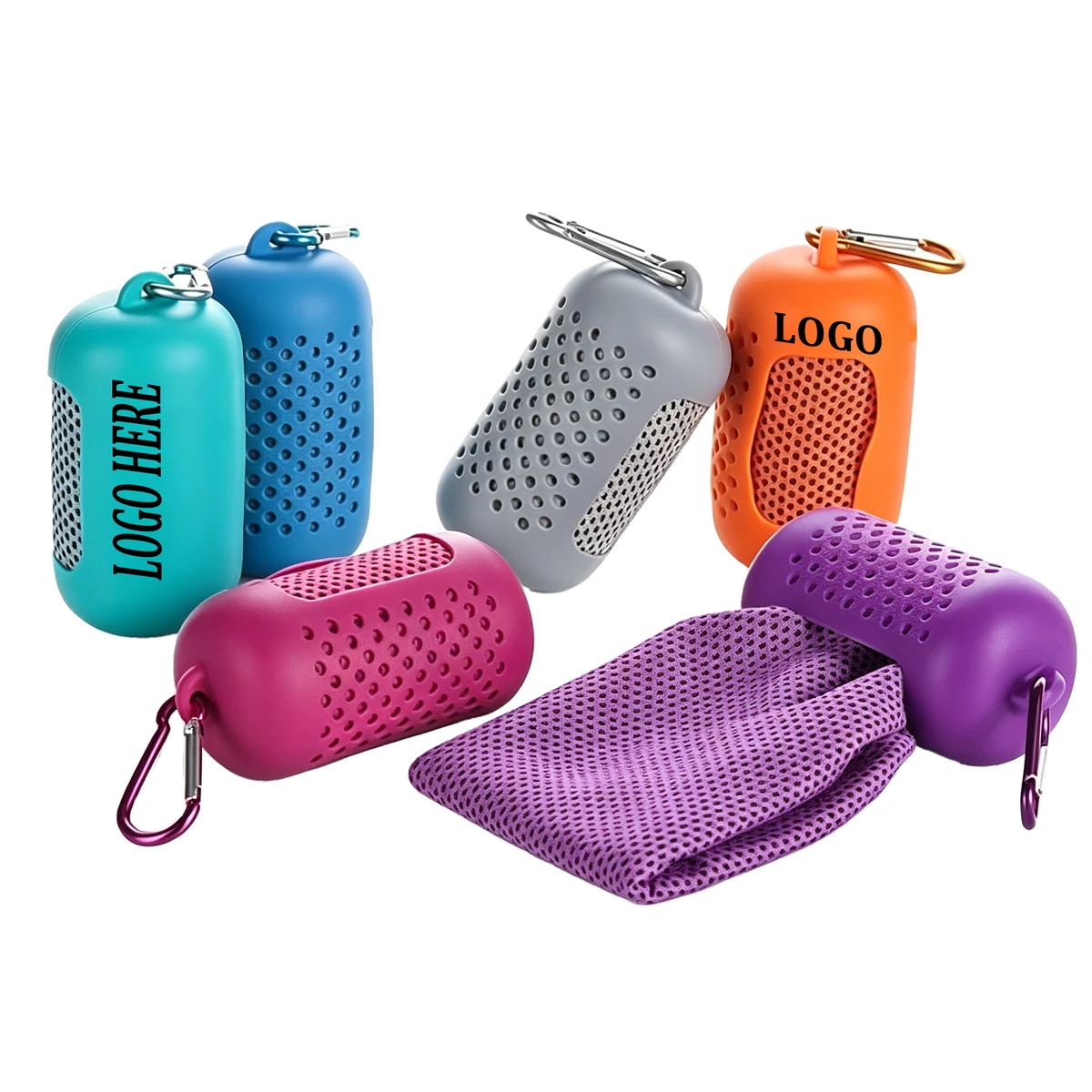 Strong Water Absorption Soft Sports Towel With Silicone Box 1