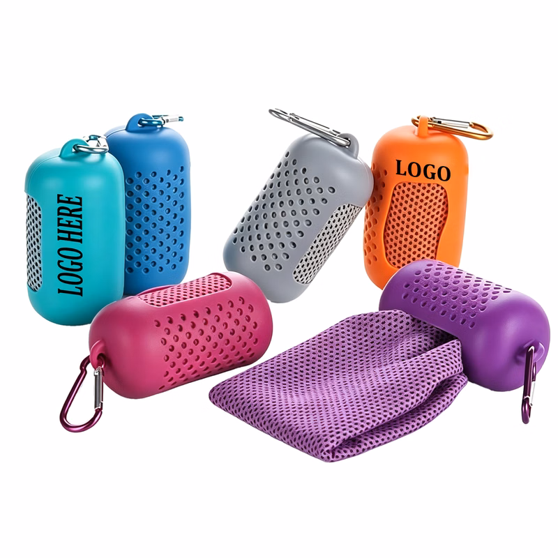 Strong Water Absorption Soft Sports Towel With Silicone Box